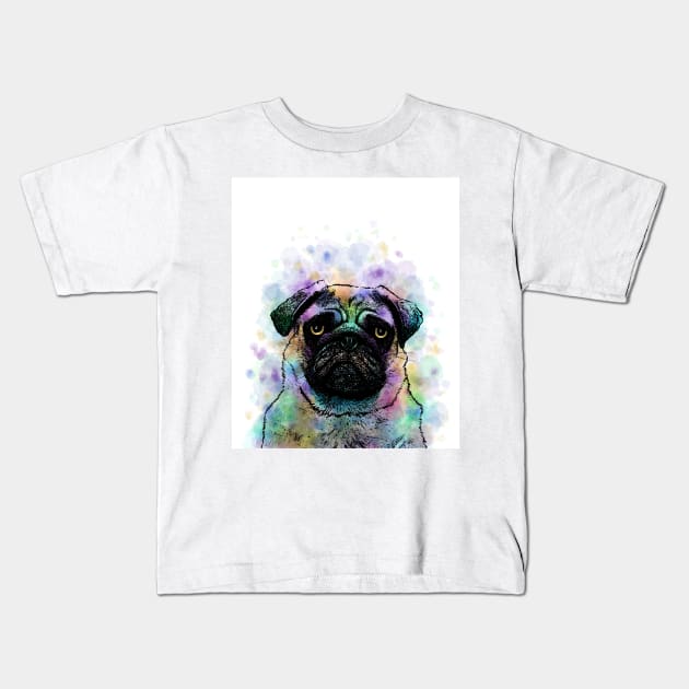 Funny Pug Dog 156 Kids T-Shirt by artbylucie